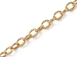 Chaîne ovale texturée 2,5 x 3,5 mm - doré à l'or fin 18 K x 20 cm