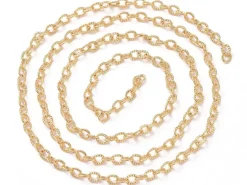 Chaîne ovale texturée 2,5 x 3,5 mm - doré à l'or fin 18 K x 20 cm