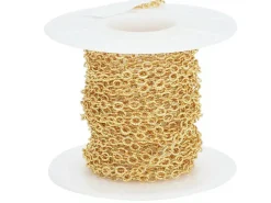 Chaîne ovale texturée 2,5 x 3,5 mm - doré à l'or fin 18 K x 20 cm