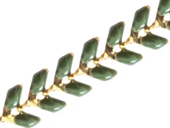 Chaîne épi émaillée - vert olive