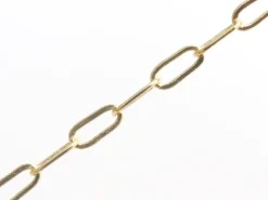 Chaîne trombone - 6 x 2 mm - doré à l'or fin 18K x 20 cm