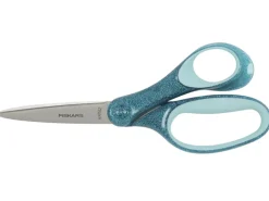 Ciseaux collège Fiskars 18 cm bleu pailleté