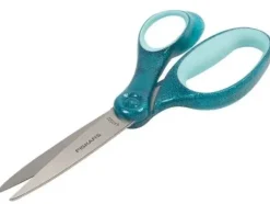Ciseaux collège Fiskars 18 cm bleu pailleté