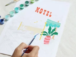 Coffret peinture au numéro - Petit Pinceau - The Motel Pool par Jessica Smith