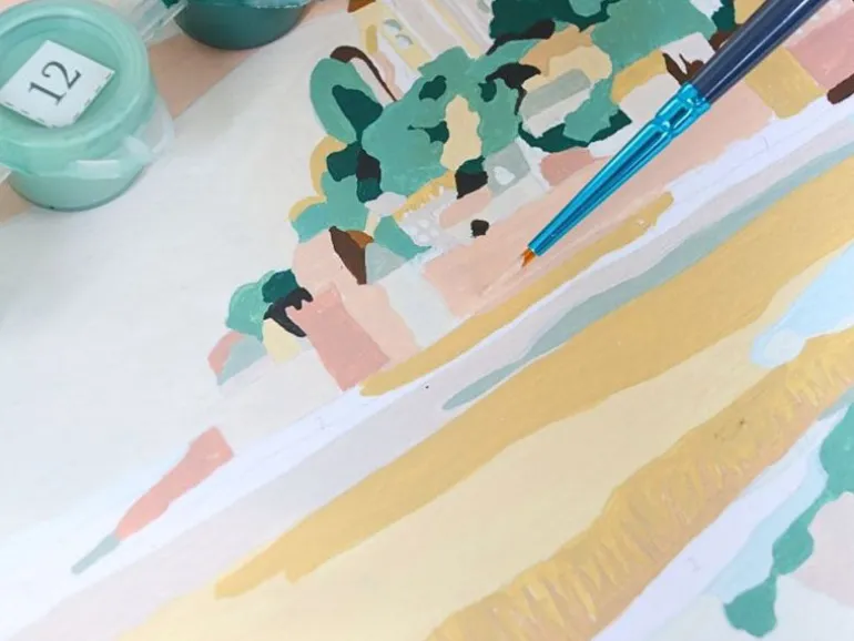 Coffret peinture au numéro - Petit Pinceau - Mont Saint-Michel par La Petite Epicerie