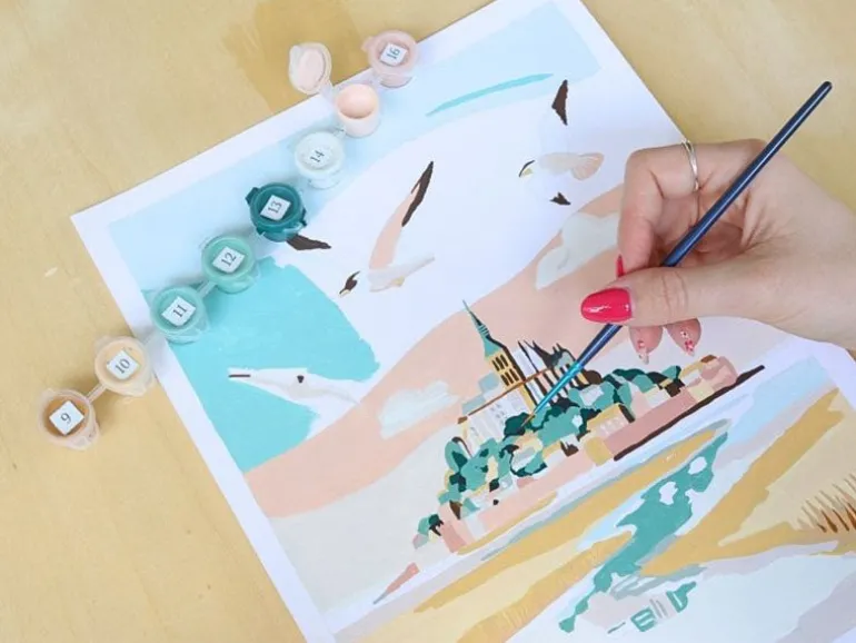 Coffret peinture au numéro - Petit Pinceau - Mont Saint-Michel par La Petite Epicerie