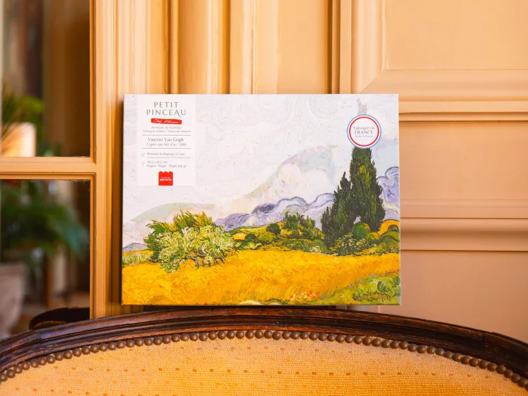 Coffret peinture au numéro - Petit Pinceau - Cyprès aux blés d'or, Vincent Van Gogh