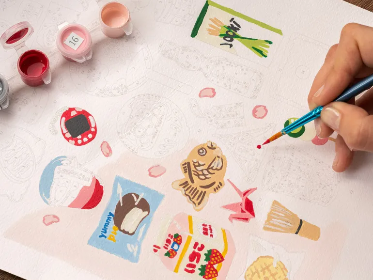 Coffret peinture au numéro - Petit Pinceau - Week-end à Tokyo par Yuzu and Mikan
