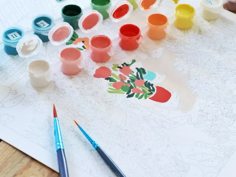 Coffret peinture au numéro - Petit Pinceau - Flower Market par Zaze Art