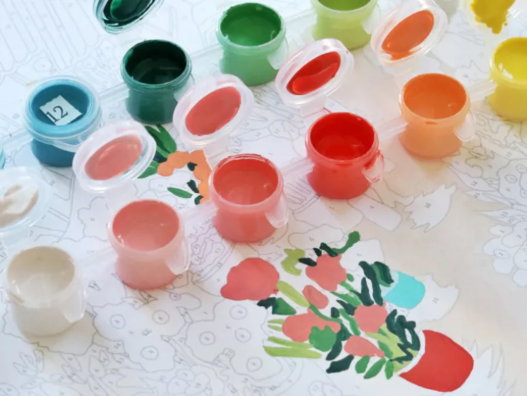 Coffret peinture au numéro - Petit Pinceau - Flower Market par Zaze Art