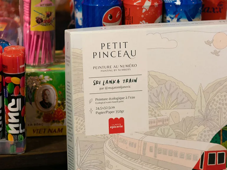 Coffret peinture au numéro - Petit Pinceau - Sri-Lanka Train par Maja Tomljanovic