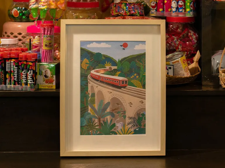 Coffret peinture au numéro - Petit Pinceau - Sri-Lanka Train par Maja Tomljanovic