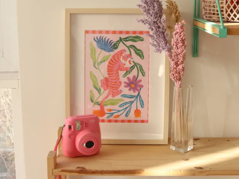 Coffret peinture au numéro - Petit Pinceau - Tigre Fleuri par Limistic