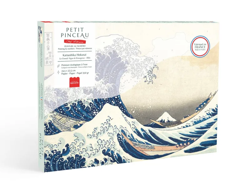 Coffret peinture au numéro - Petit Pinceau - La grande Vague de Kanagawa, Katsushika Hokusai