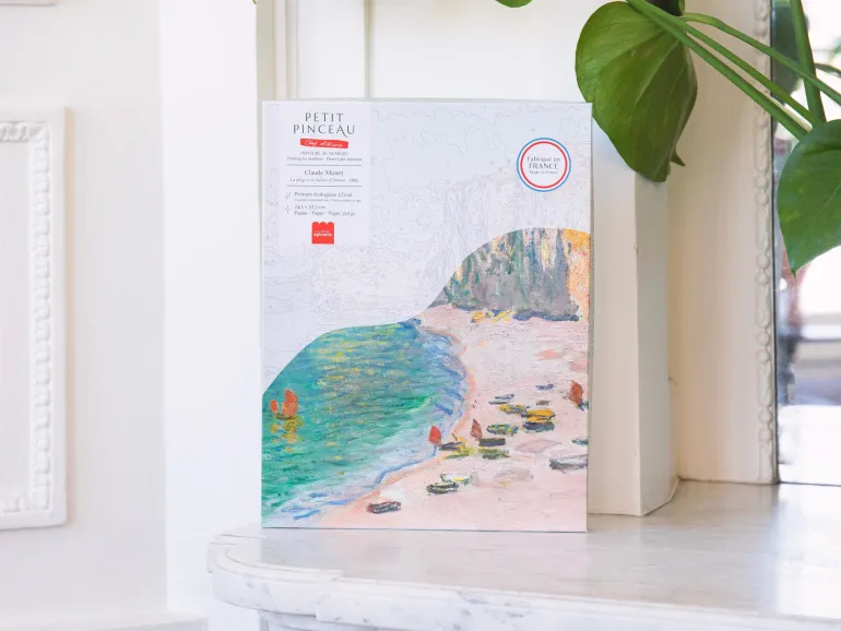 Coffret peinture au numéro - Petit Pinceau - La Plage et la Falaise d'Amont, Claude Monet