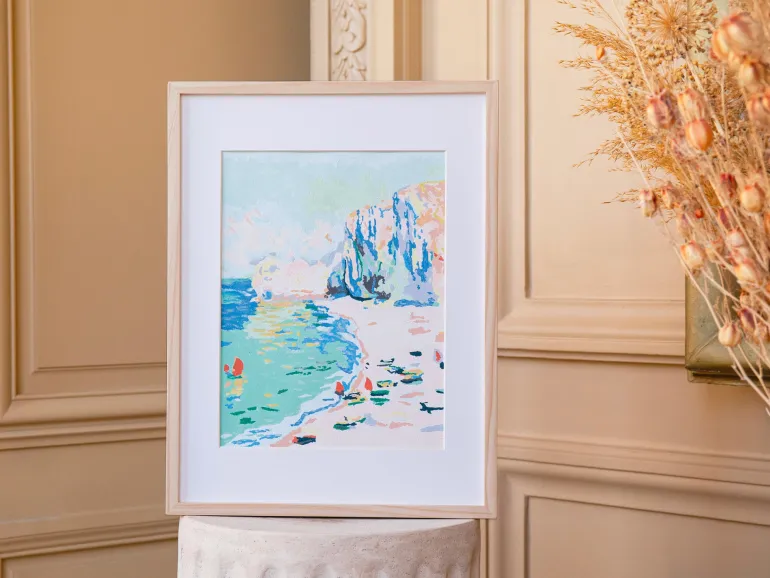 Coffret peinture au numéro - Petit Pinceau - La Plage et la Falaise d'Amont, Claude Monet