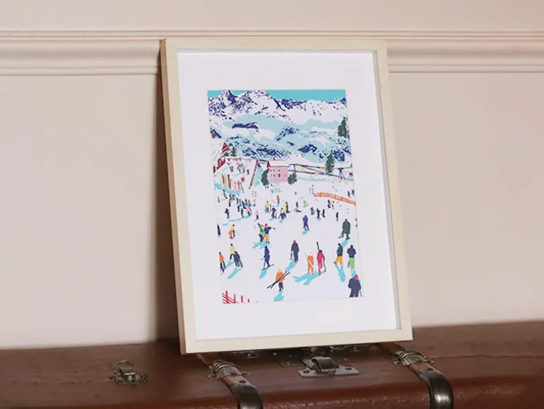 Coffret peinture au numéro - Petit Pinceau - Skiing Among Montains par Katie Smith