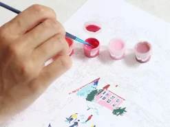 Coffret peinture au numéro - Petit Pinceau - Skiing Among Montains par Katie Smith