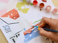 Coffret peinture au numéro - Petit Pinceau - La Petite France par Camille Clerc
