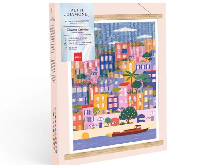 Coffret Petit Diamond - Diamond Painting Maisons Colorées par Coralie Fau