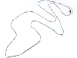 Collier 44,5 cm - chaîne bille - plaqué platine