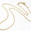 Collier 44,5 cm - chaîne fantaisie - doré à l'or fin 18K