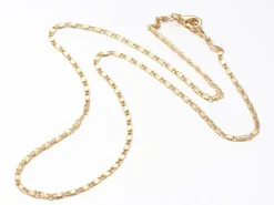 Collier 44,5 cm - chaîne fantaisie - doré à l'or fin 18K