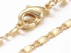 Collier 44,5 cm - chaîne fantaisie - doré à l'or fin 18K