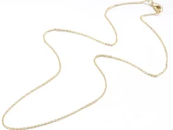 Collier 45 cm - chaîne forçat - doré à l'or fin 18K