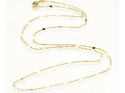 Collier 45 cm - chaîne nuage - doré à l'or fin 24 K
