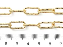 Collier chaîne à maillons texturés en laiton doré à l’or fin – 43,3 cm