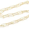 Collier chaîne trombone texturée - 61 cm - 15,5 x 4,5 - doré à l'or fin 18K