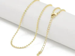 Collier chaîne boule en laiton doré à l’or fin