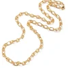 Collier chaîne cable texturée en acier inoxydable 304 doré à l’or fin