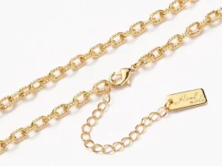 Collier chaîne câble en laiton doré à l’or fin