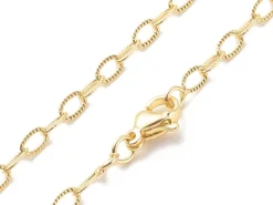 Collier chaîne câble en laiton doré à l’or fin