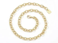 Collier chaîne câble médaille Good Luck 61,8 cm - laiton doré à l’or fin