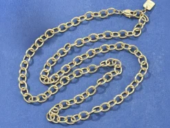 Collier chaîne câble médaille Good Luck 61,8 cm - laiton doré à l’or fin