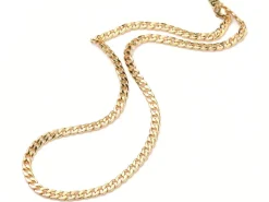 Collier chaîne cubaine en laiton doré à l’or fin
