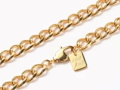 Collier chaîne cubaine en laiton doré à l’or fin