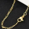 Collier chaîne figaro en laiton doré à l’or fin