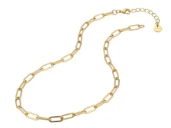Collier chaîne trombone 41,5 cm - acier inoxydable 304 doré à l’or fin