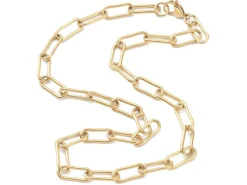 Collier chaîne trombone 45,2 cm - acier inoxydable 304 doré à l’or fin
