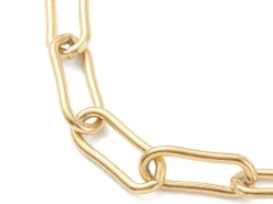 Collier chaîne trombone 45,2 cm - acier inoxydable 304 doré à l’or fin