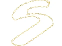 Collier chaîne trombone 44,5 cm - laiton doré à l’or fin