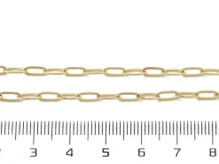 Collier chaîne trombone 44,5 cm - laiton doré à l’or fin