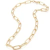 Collier chaîne trombone 45 cm - laiton doré à l’or fin