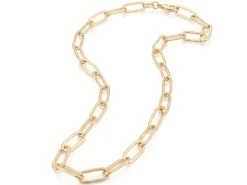 Collier chaîne trombone 45 cm - laiton doré à l’or fin