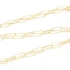 Collier chaîne trombone texturée - 60,5 cm - 11,5 x 3,5 - doré à l'or fin 18K