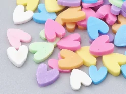 Confettis en pâte polymère - coeurs pastel - 10 grammes